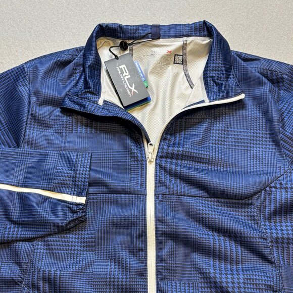 RLX Golf Polo Ralph Lauren Blue Convertible Water Repellent Jacket Men's Med - Picture 2 of 11